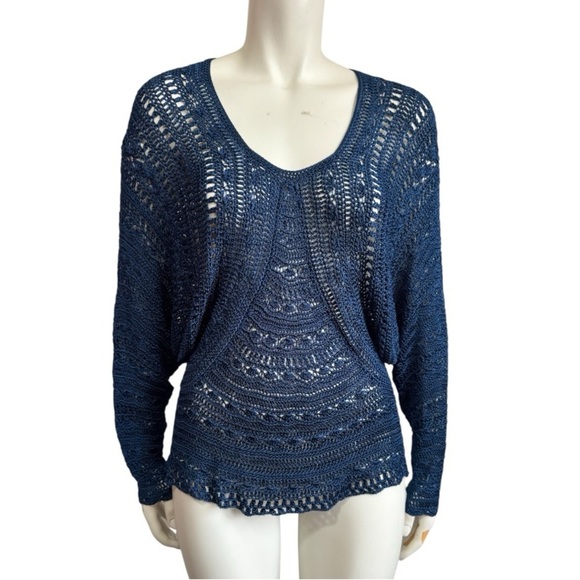 Vintage Anne McKenna OBIKO Bergdorf Goodman Hand Crochet Sweater Women’s Medium - Picture 1 of 12